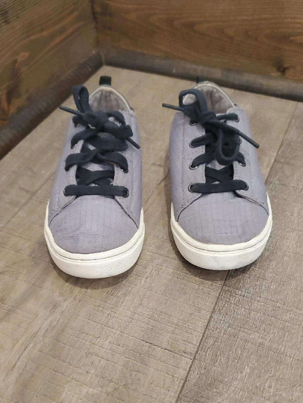 Tom's Kids Gray Canvas Sneakers with Black Laces 12c